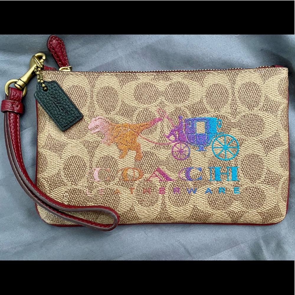 Coach Small Wristlet with Rexy & Carriage NWOT